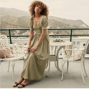 Doen Kennedy Green Checkered Maxi Dress